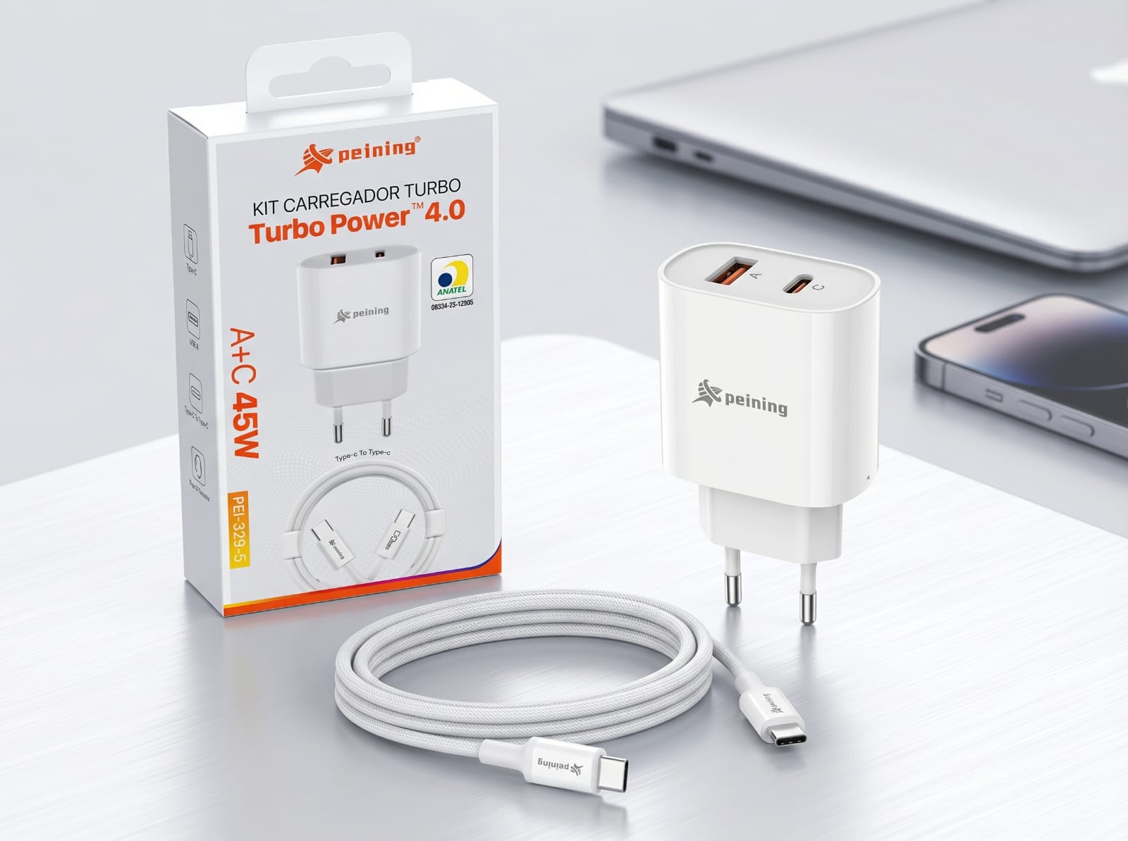 Carregador Gan 45W USB-A+C